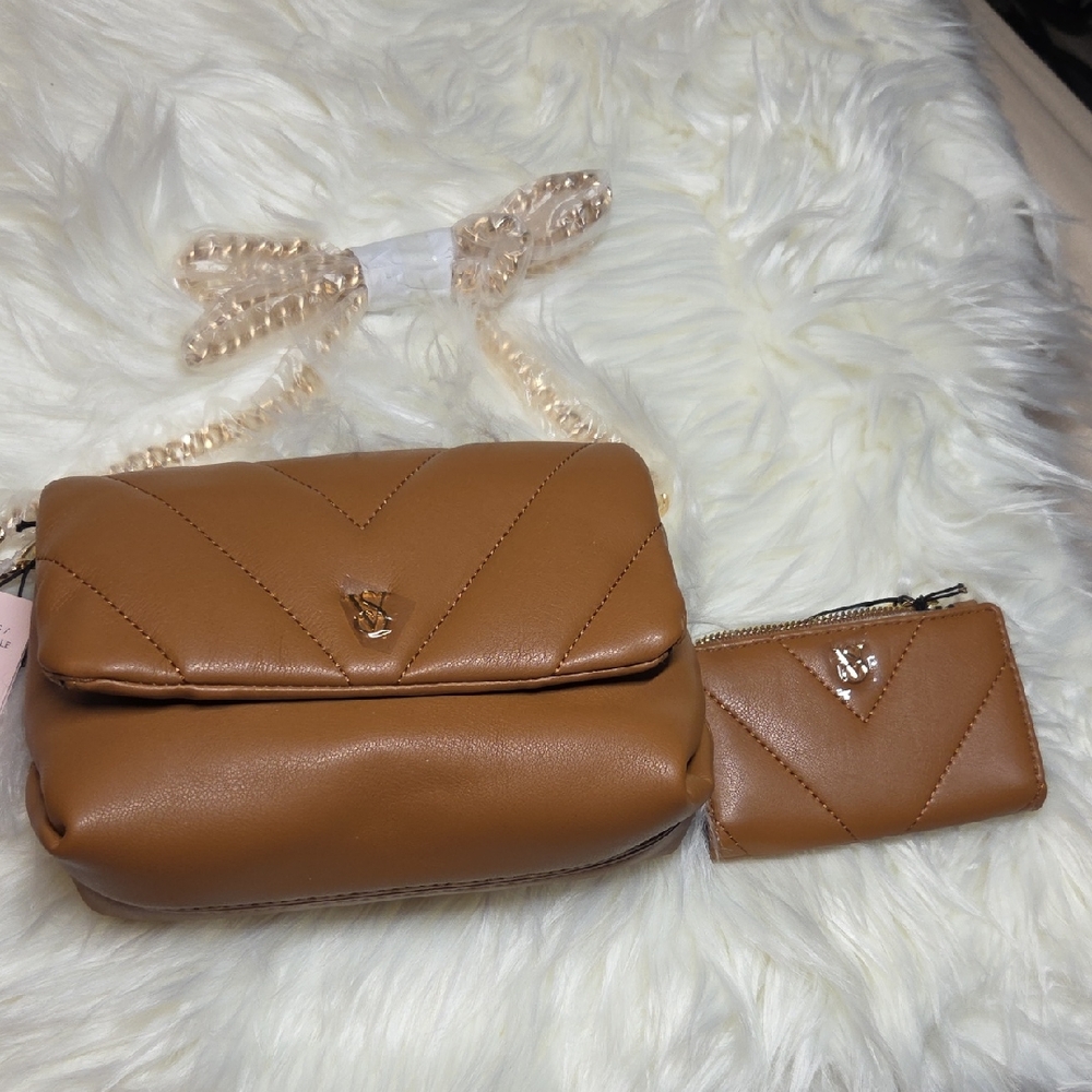 Tan Quilted Women's Bag Set